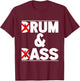 Funny for drum music lovers and bass/rum and ass , Black, S T-Shirt - T-Shirt | Maroon