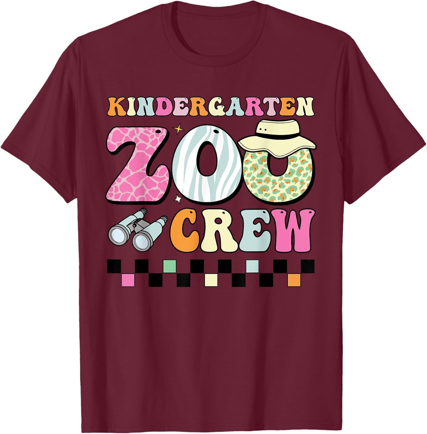 Field Zoo Trip Shirt For Teacher, Kindergraten Grade Crew T-Shirt - T-Shirt | Maroon