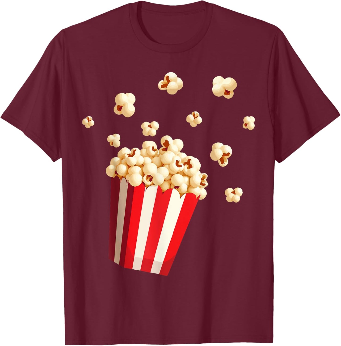 Retro Popcorn Costume Fancy Dress for Carnival , black T-Shirt - T-Shirt | Maroon