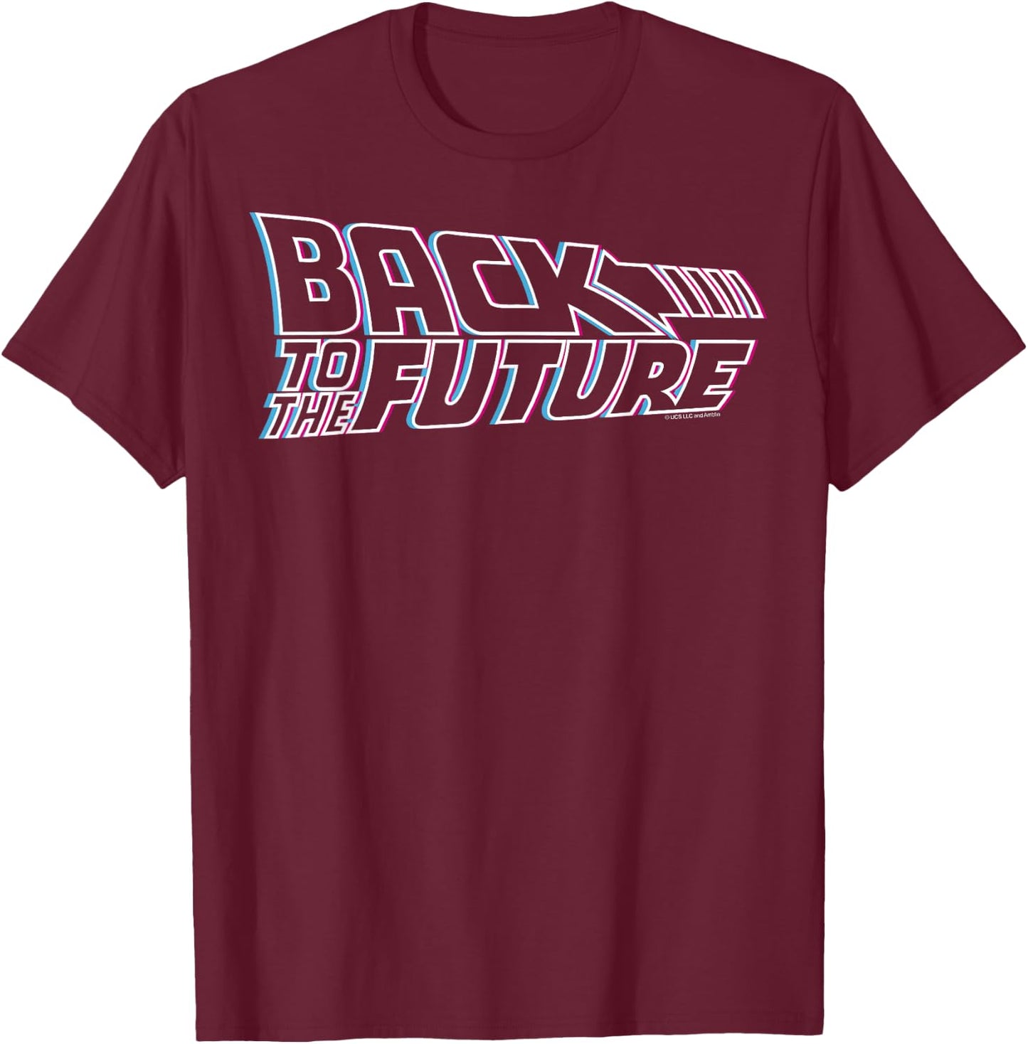 Back to The Future 35th Anniversary Multi-Color Logo Outline T-Shirt - T-Shirt | Maroon
