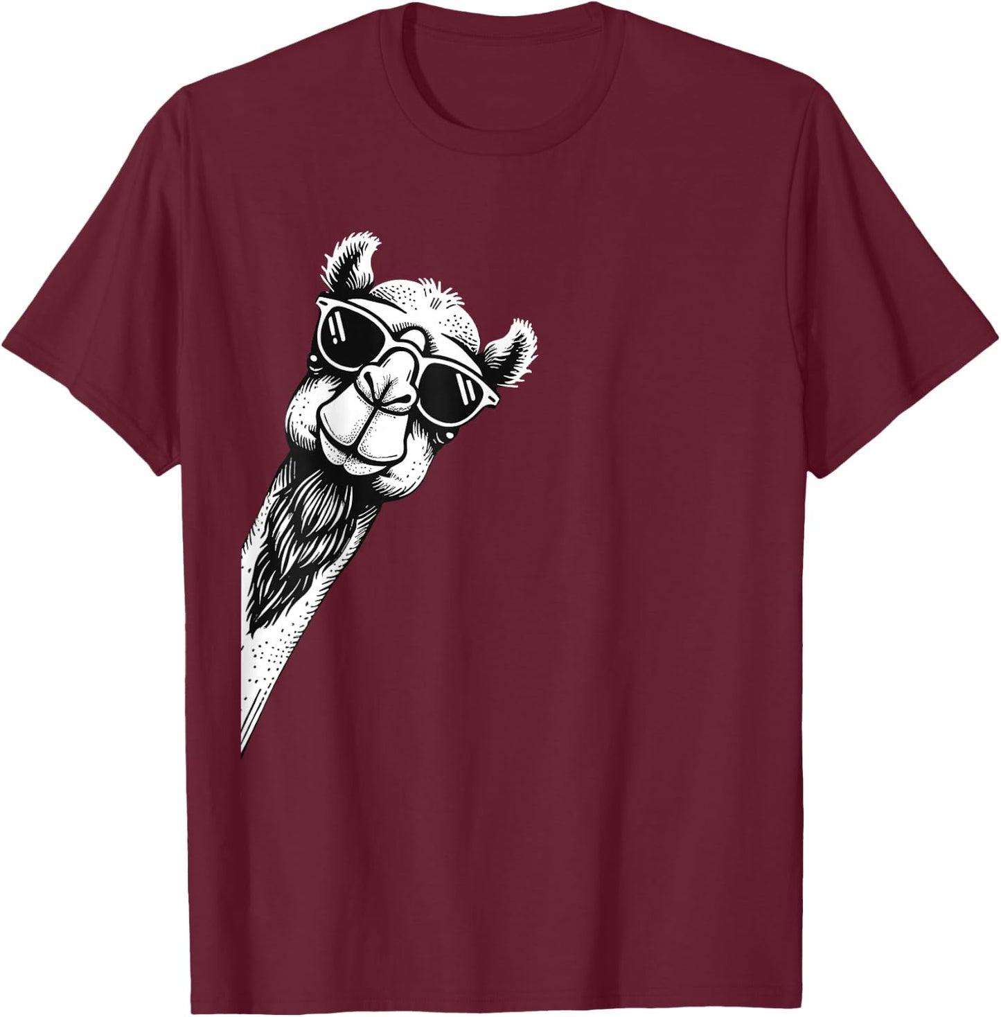 Funny Camel Wearing Sunglasses for Camel Lovers T-Shirt - T-Shirt | Maroon