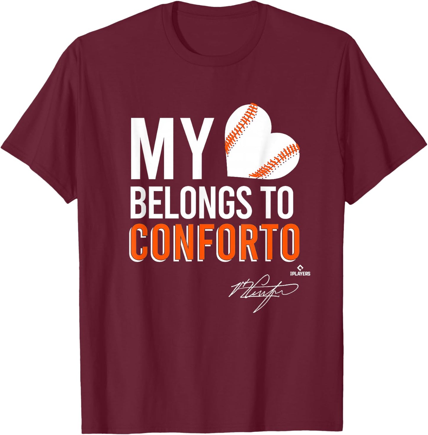 My Heart Belongs To Michael Conforto T-Shirt - T-Shirt | Maroon