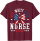 Red White And Blue Nurse Crew Patriotic USA Coquette Bow T-Shirt - T-Shirt | Maroon