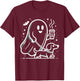 Retro Funny Ghost Walking Dog Spooky Season Halloween T-Shirt - T-Shirt | Maroon