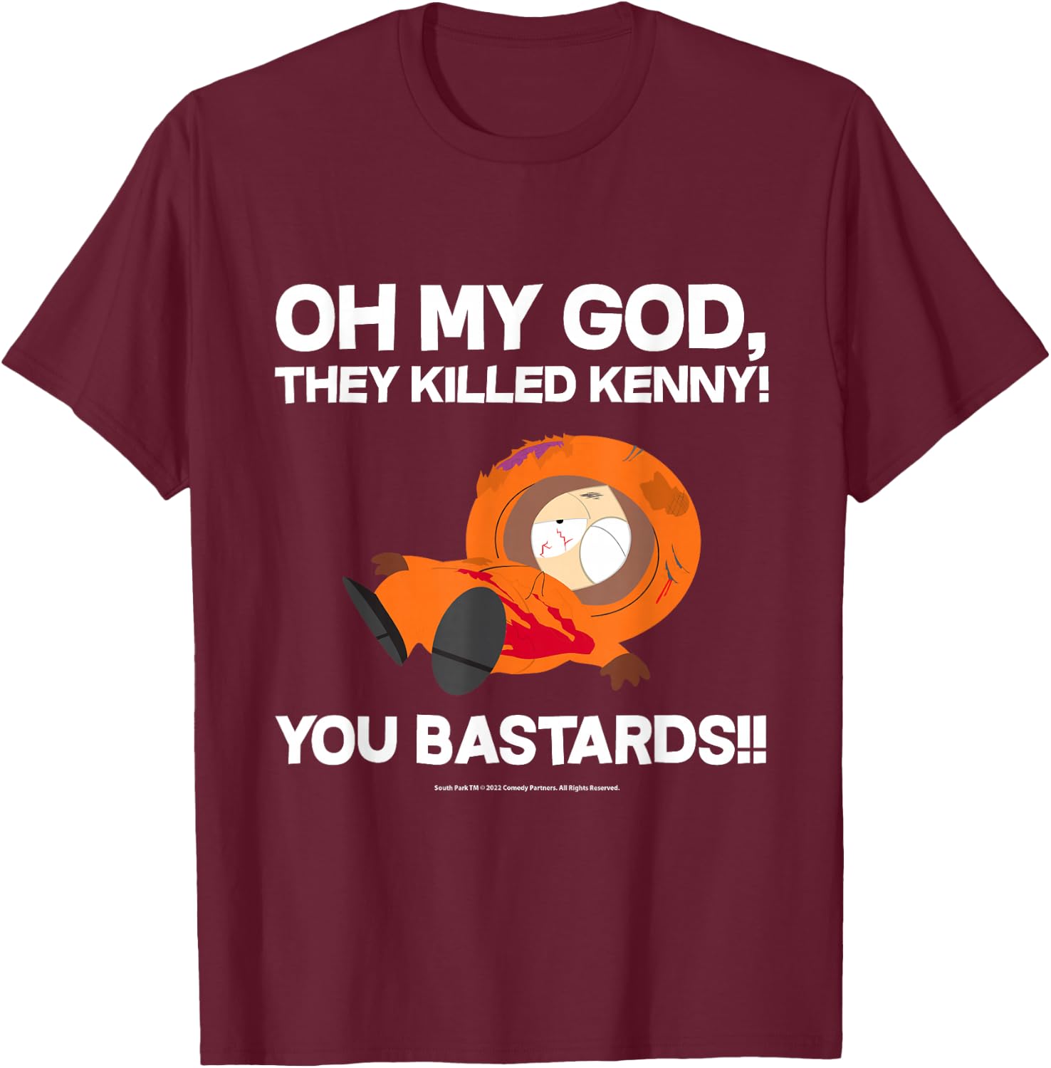 South Park Oh mein Gott, sie haben Kenny getötet! T-Shirt - T-Shirt | Maroon