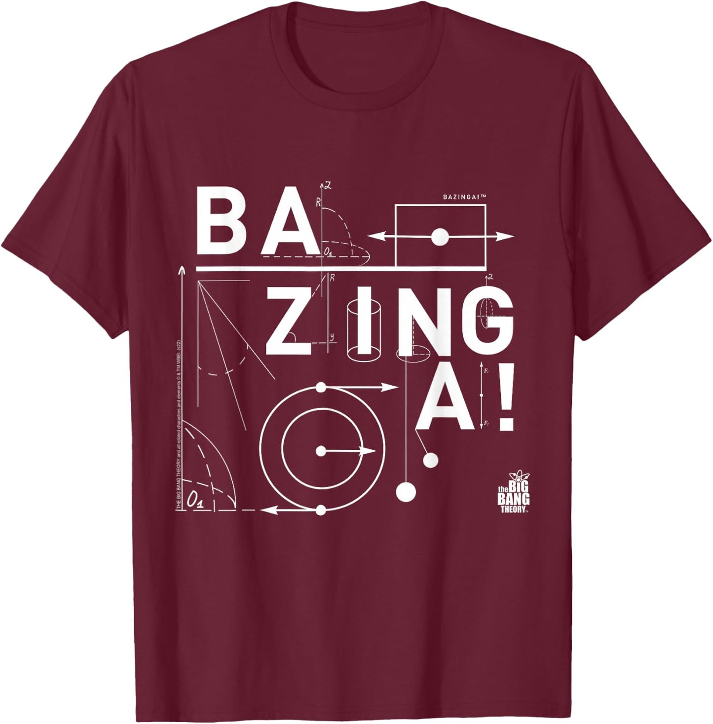 The Big Bang Theory Bazinga Chart , black T-Shirt - T-Shirt | Maroon