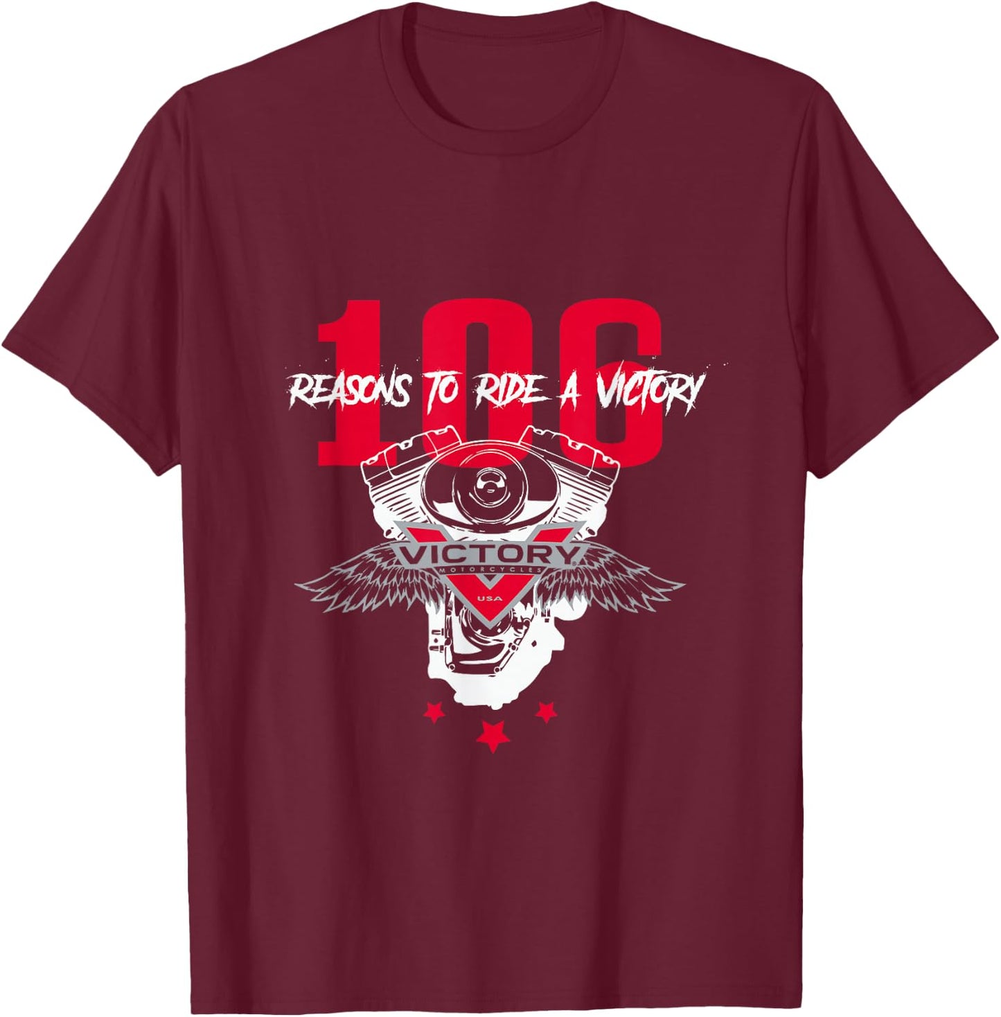 106 Reasons To Ride A Victory T-Shirt - T-Shirt | Maroon