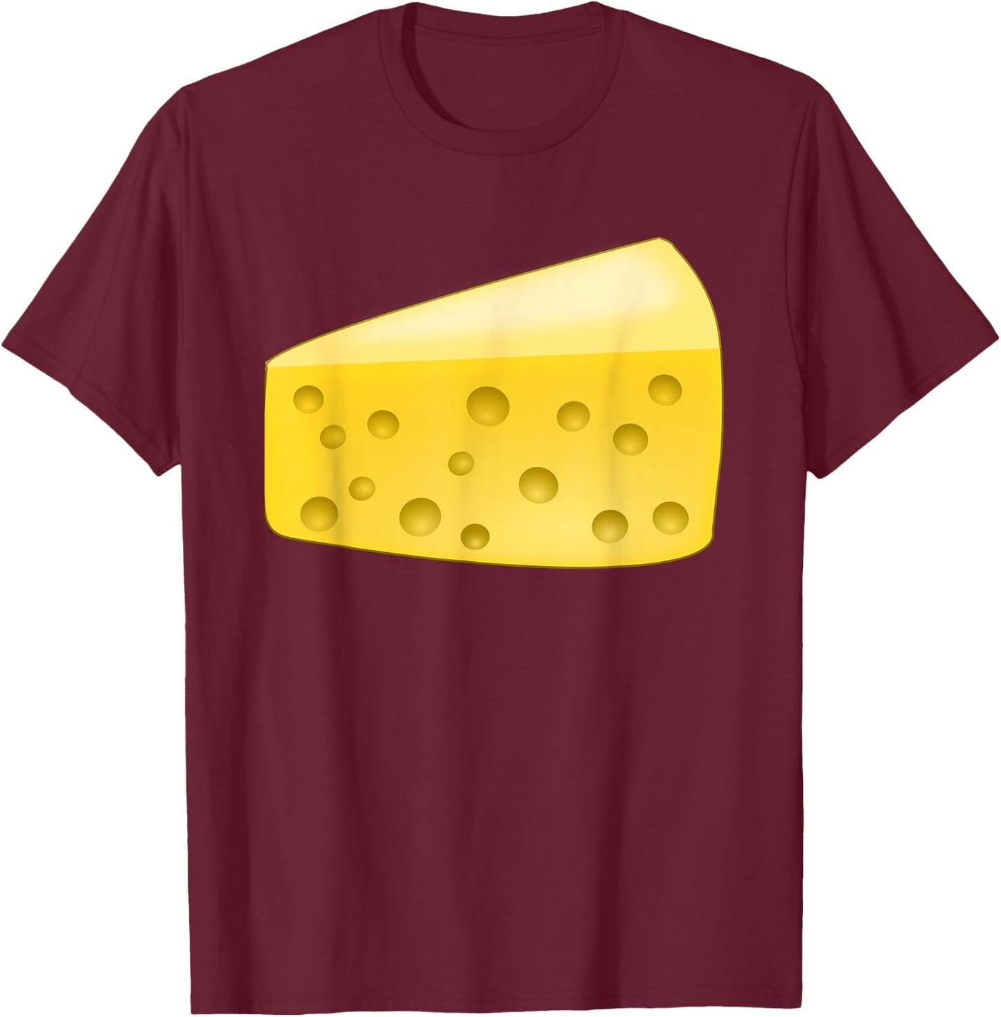 Cheese Wedge Costume Matching Pair with Wine Costume T-Shirt - T-Shirt | Maroon