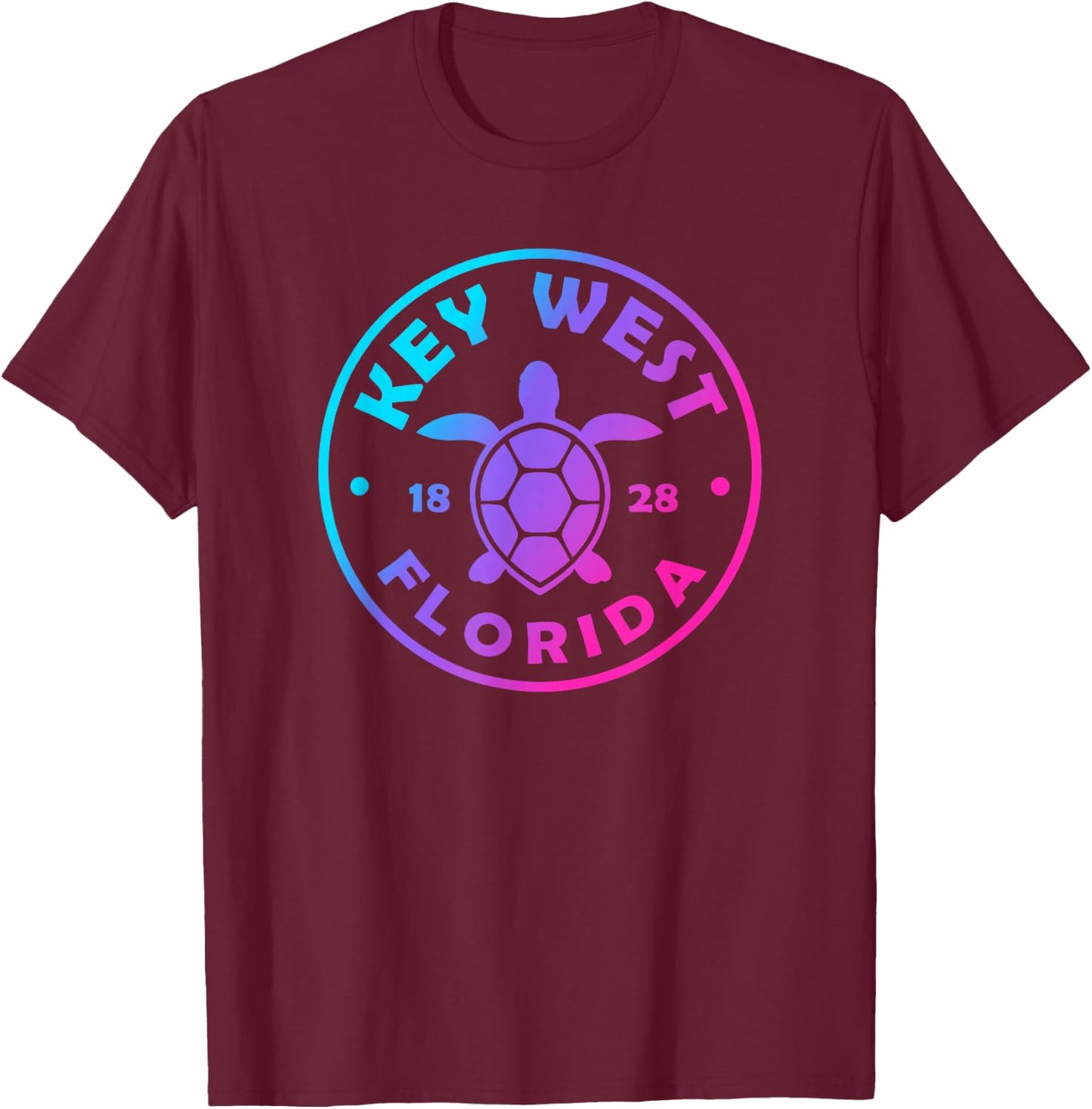 Key West Florida Sea Turtle Tie Dye Beach Vacation Souvenir T-Shirt - T-Shirt | Maroon
