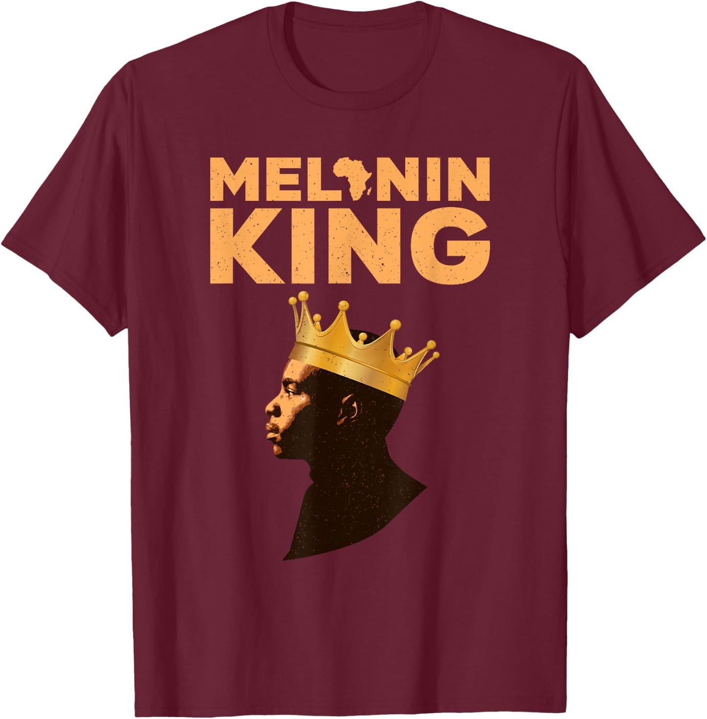 African King Design Boys African Print Melanin King T-Shirt - T-Shirt | Maroon
