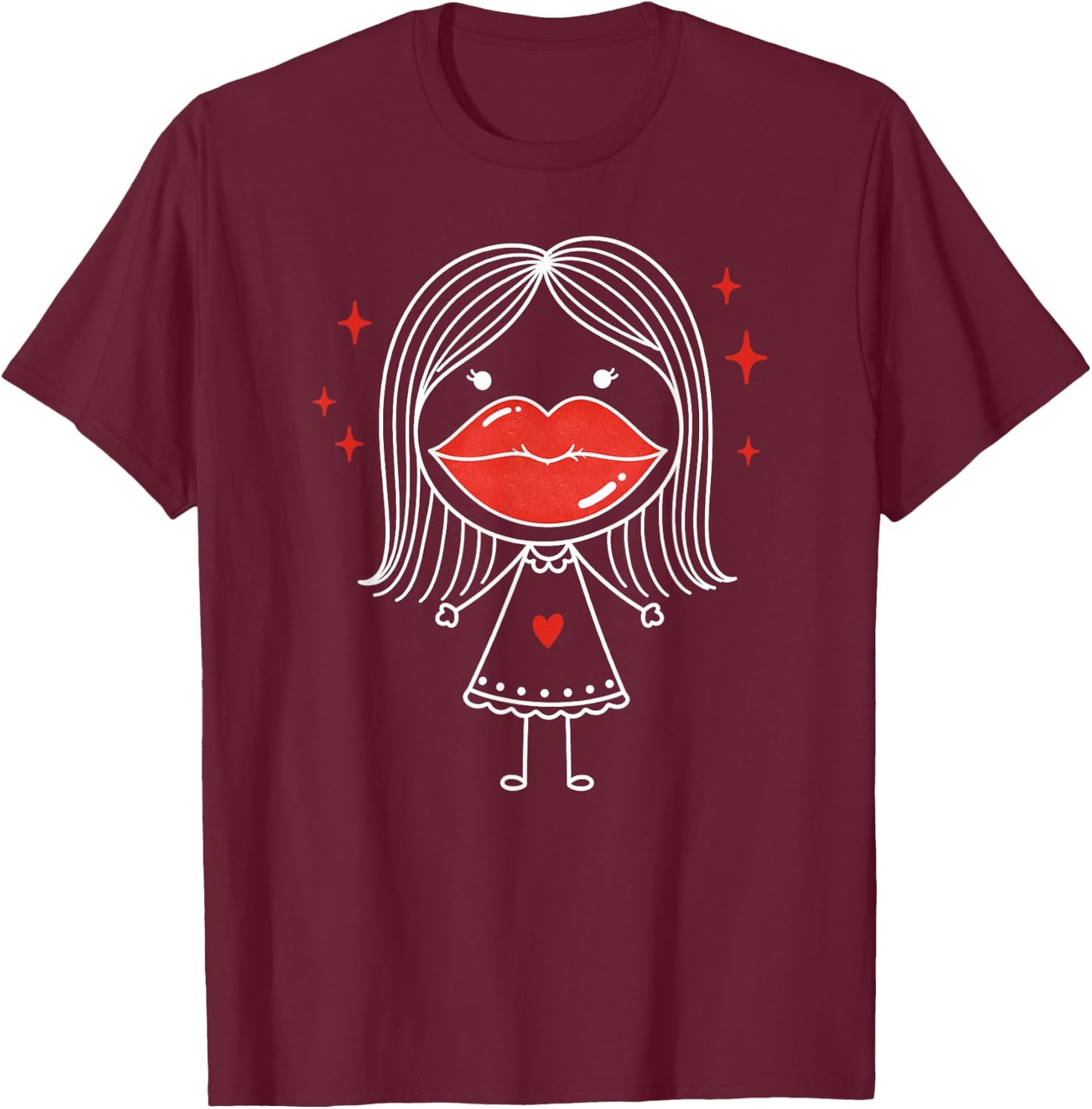 Lip Filler Injection Funny Sarcastic Beauty Glam Girl Red T-Shirt - T-Shirt | Maroon