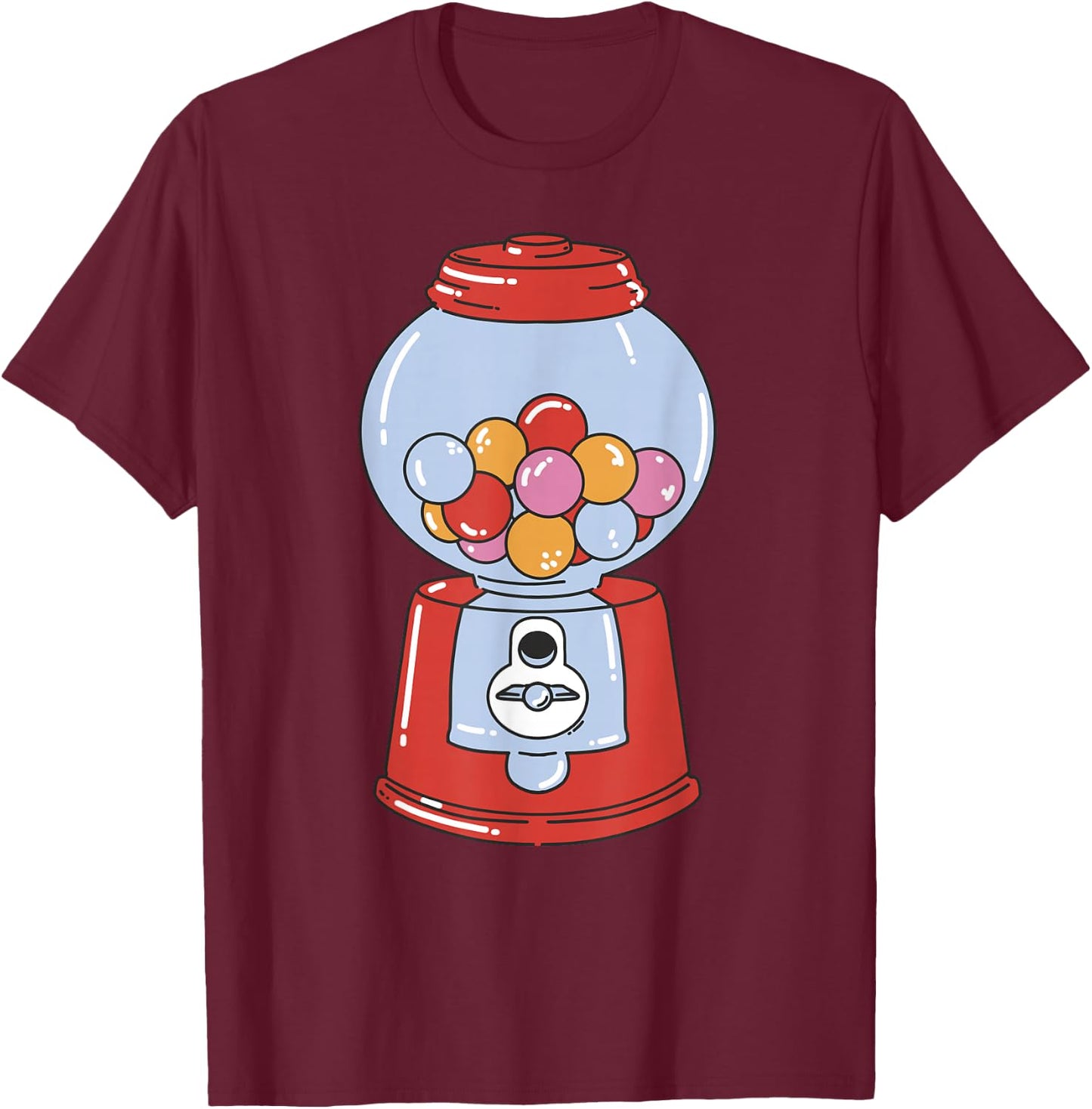 Bubble Gum Machine Chewing Gum Graphic Women Children , black T-Shirt - T-Shirt | Maroon