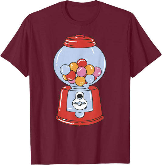 Bubble Gum Machine Chewing Gum Graphic Women Children , black T-Shirt - T-Shirt | Maroon