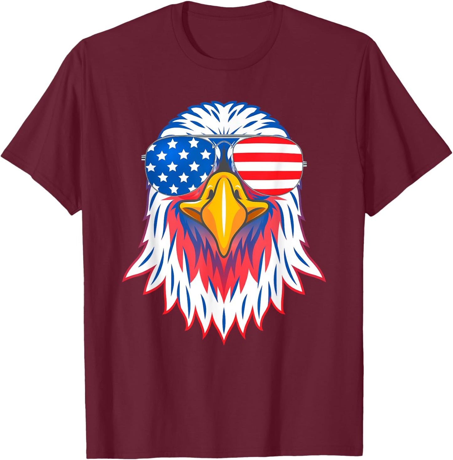 Patriotic Eagle Shirt 4th of July USA American Flag Pride T-Shirt - T-Shirt | Maroon
