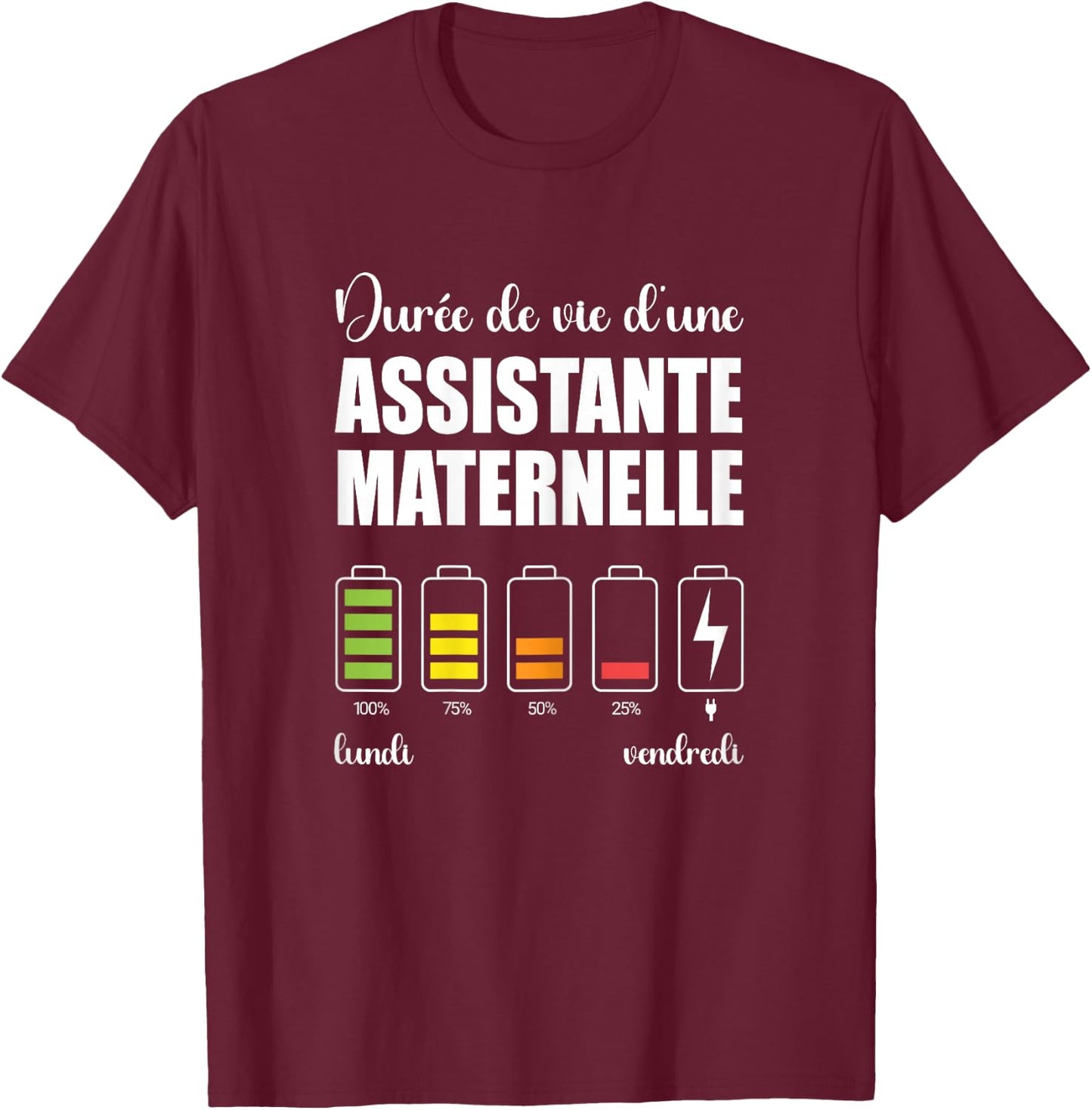 Women's Kindergarten Assistant Gift Funny , Black T-Shirt - T-Shirt | Maroon