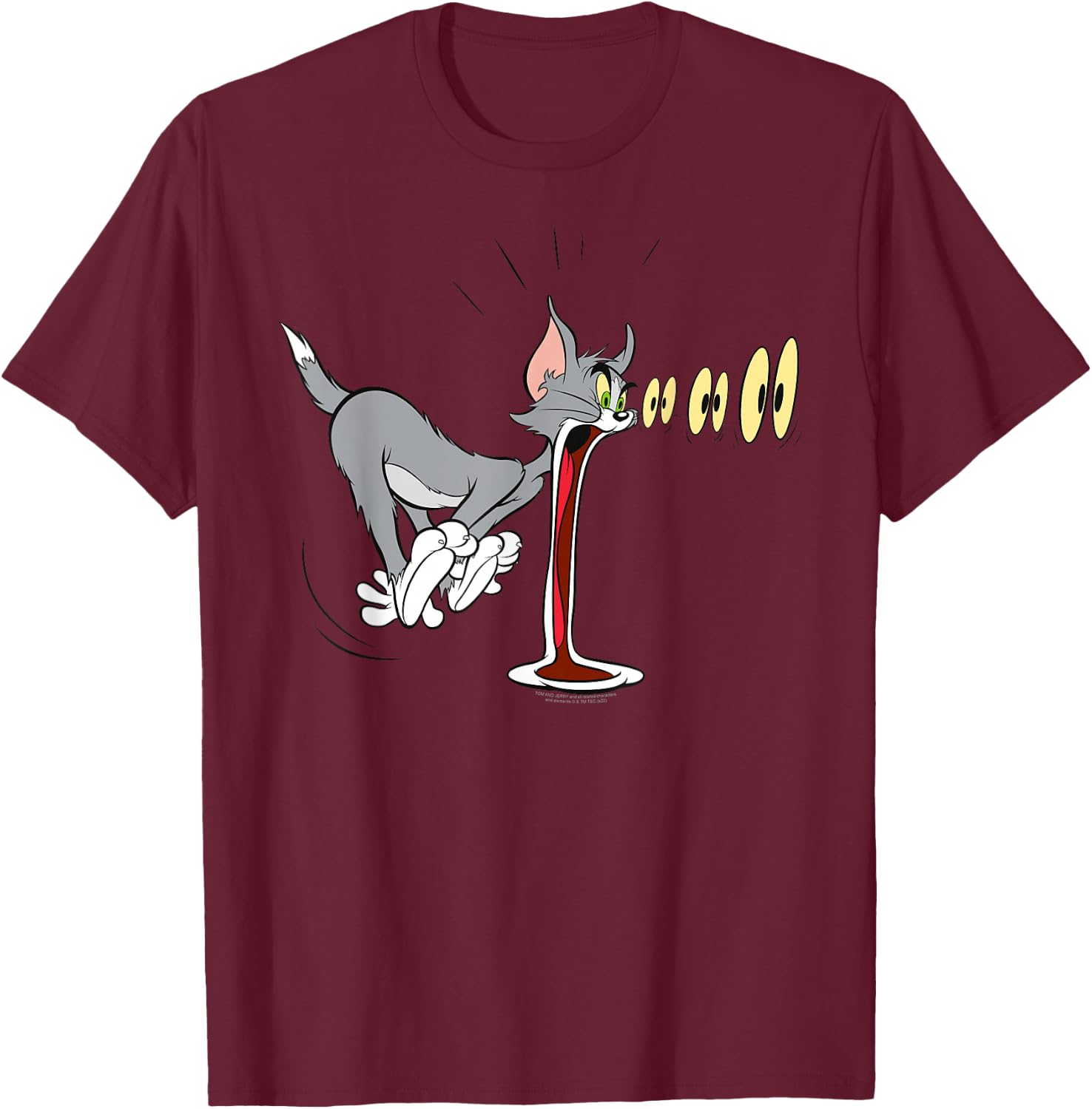 Tom & Jerry Tom Eyes Out T-Shirt - T-Shirt | Maroon