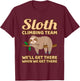 Sloth Climbing Team T-Shirt - T-Shirt | Maroon