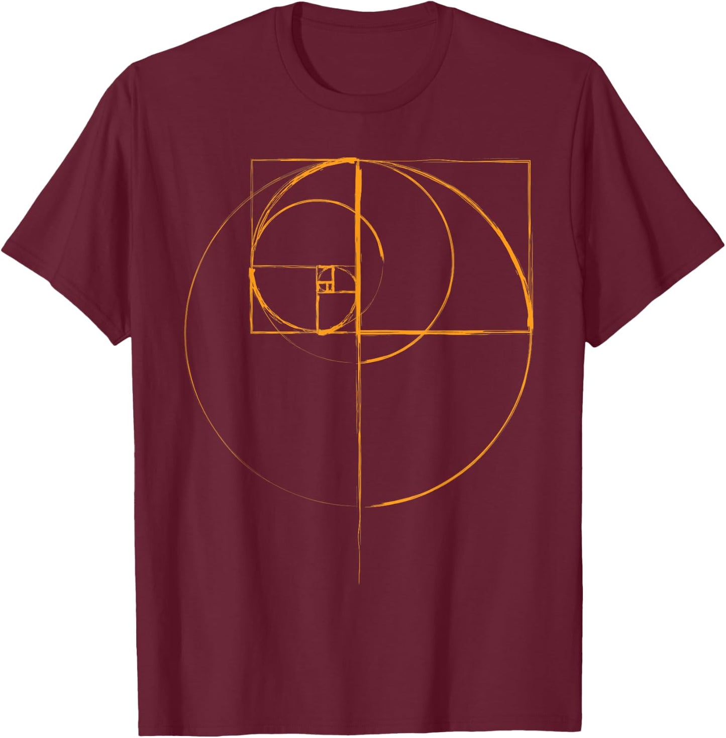 Fibonacci Golden Ratio Circle T Shirt T-Shirt - T-Shirt | Maroon
