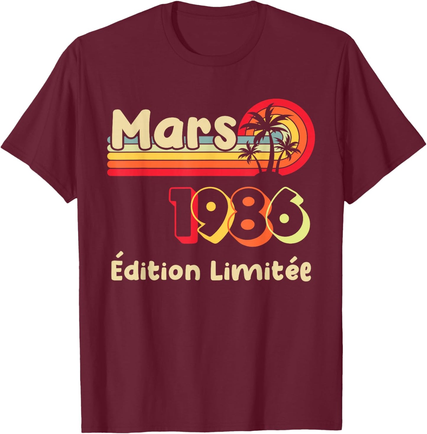 40 years Man 1986 Birthday March 40 years Man 1986 T-Shirt - T-Shirt | Maroon