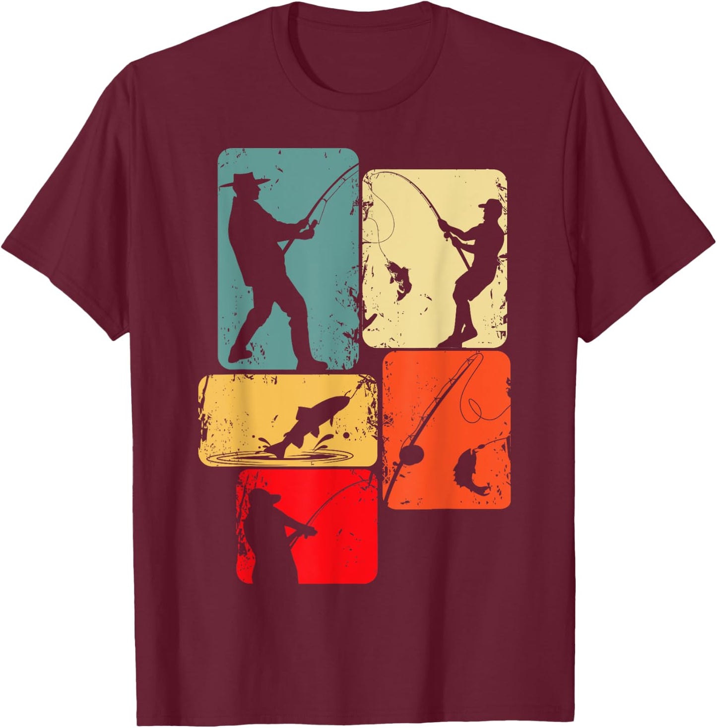 Angeln Angler Fischen Fischer Angel T-Shirt - T-Shirt | Maroon