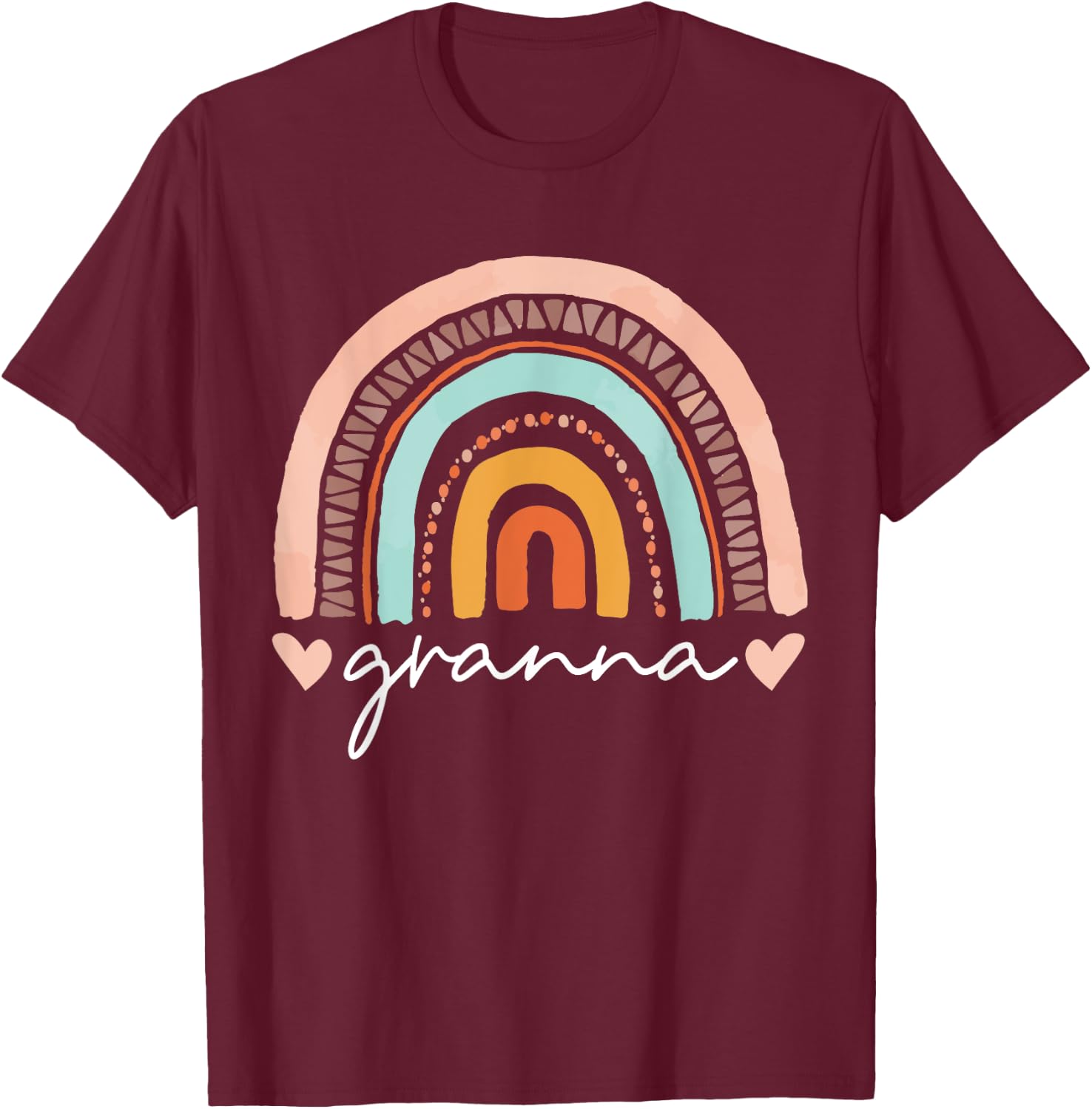 Women Funny Rainbow Granna Mothers Day T-Shirt - T-Shirt | Maroon