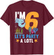 I'm 6 bday Axolotl party cute 6th Birthday Kids Axolotl T-Shirt - T-Shirt | Maroon