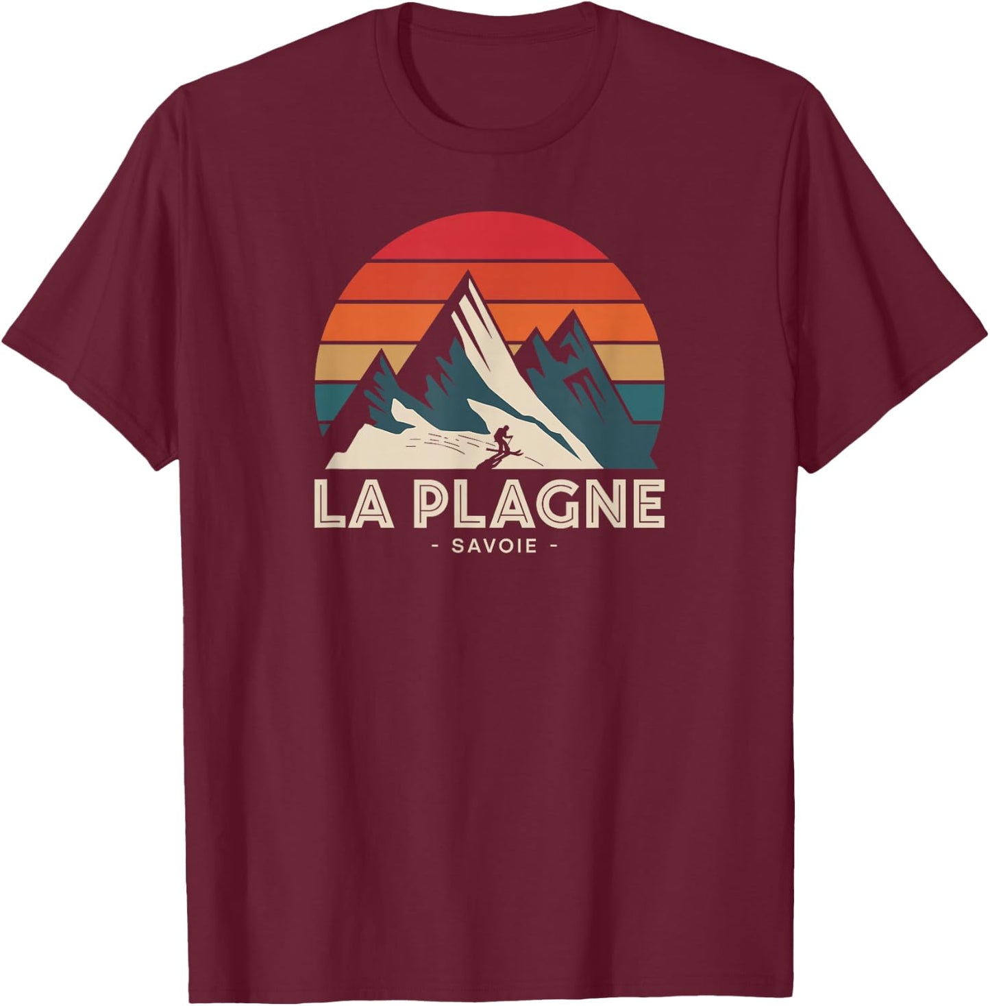 La Plagne - Savoie , Black, S T-Shirt - T-Shirt | Maroon