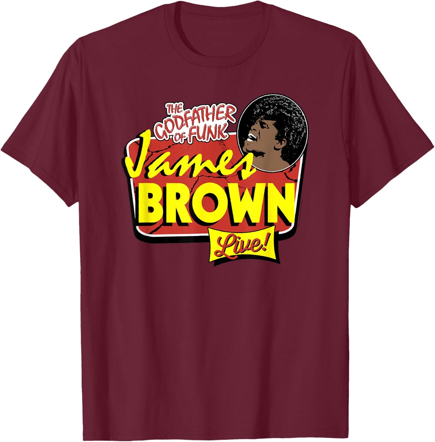 James Brown Godfather of Funk Live T-Shirt - T-Shirt | Maroon