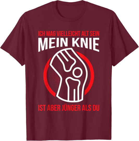 Men's Knee Surgery Knee Replacement Knee Joint Patient , black T-Shirt - T-Shirt | Maroon