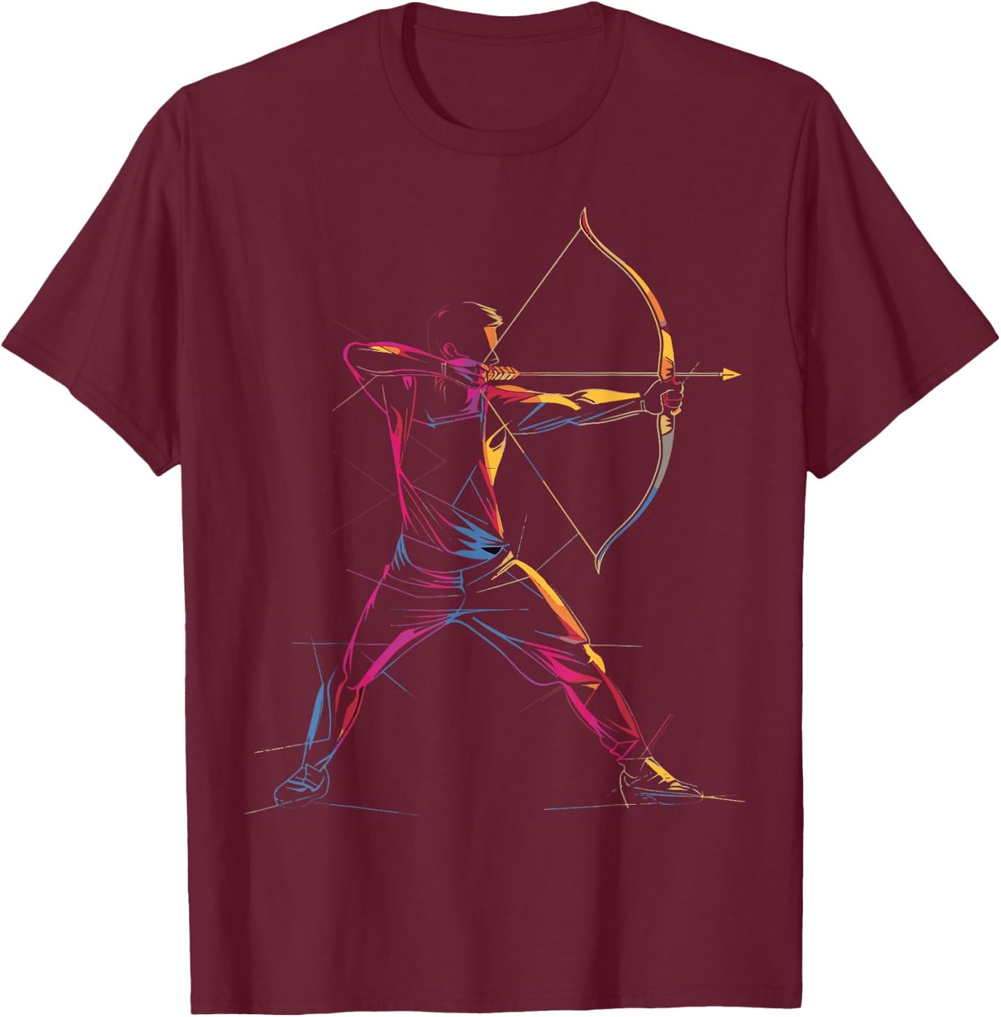 Archery Outfit Arrow and Bow Design Archer , black T-Shirt - T-Shirt | Maroon