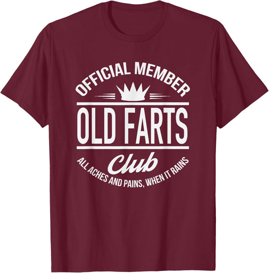 Funny Official Member Old Farts Club T-Shirt - T-Shirt | Maroon