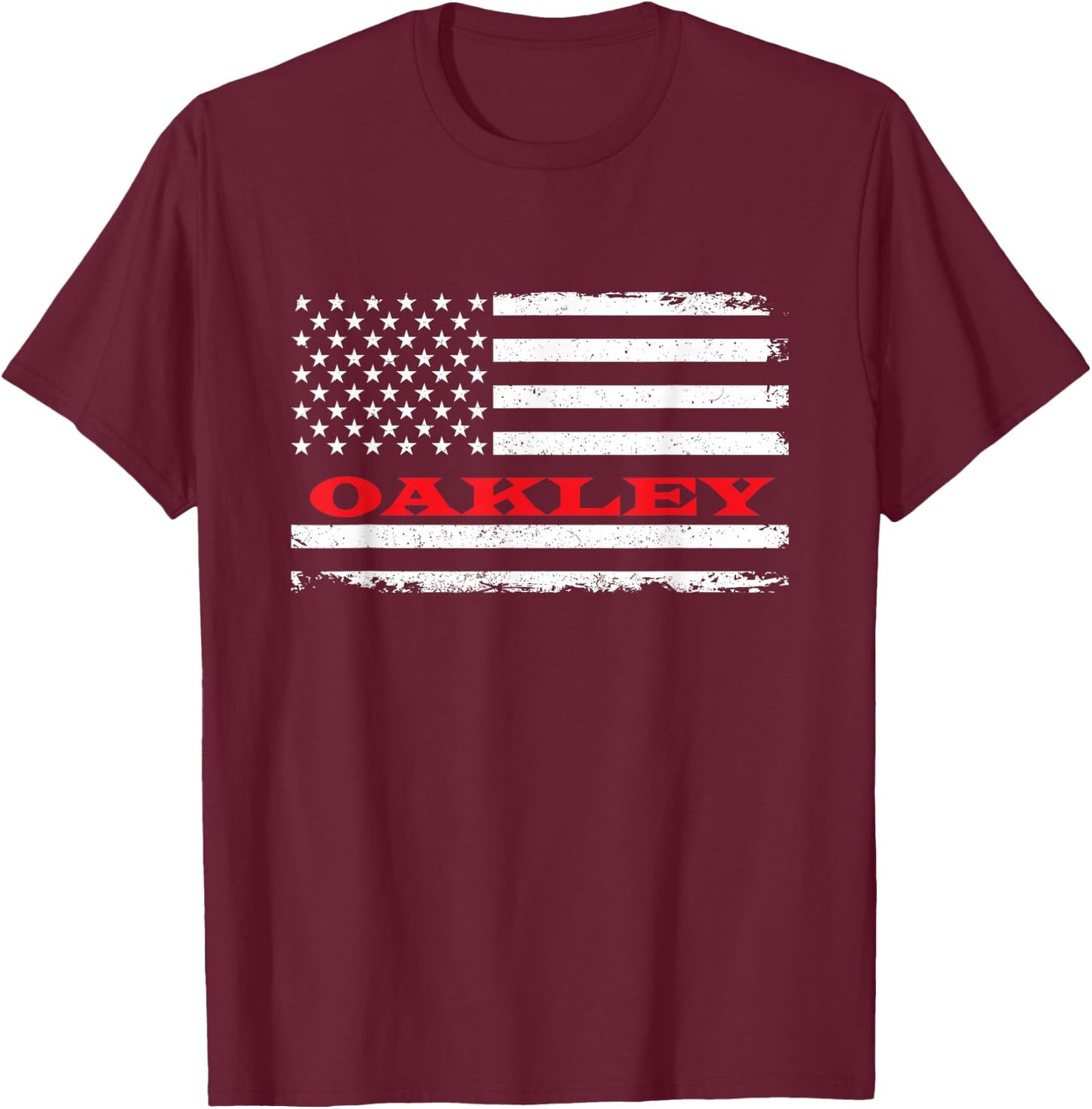 California Flag Oakley USA Patriotic Souvenir , black T-Shirt - T-Shirt | Maroon