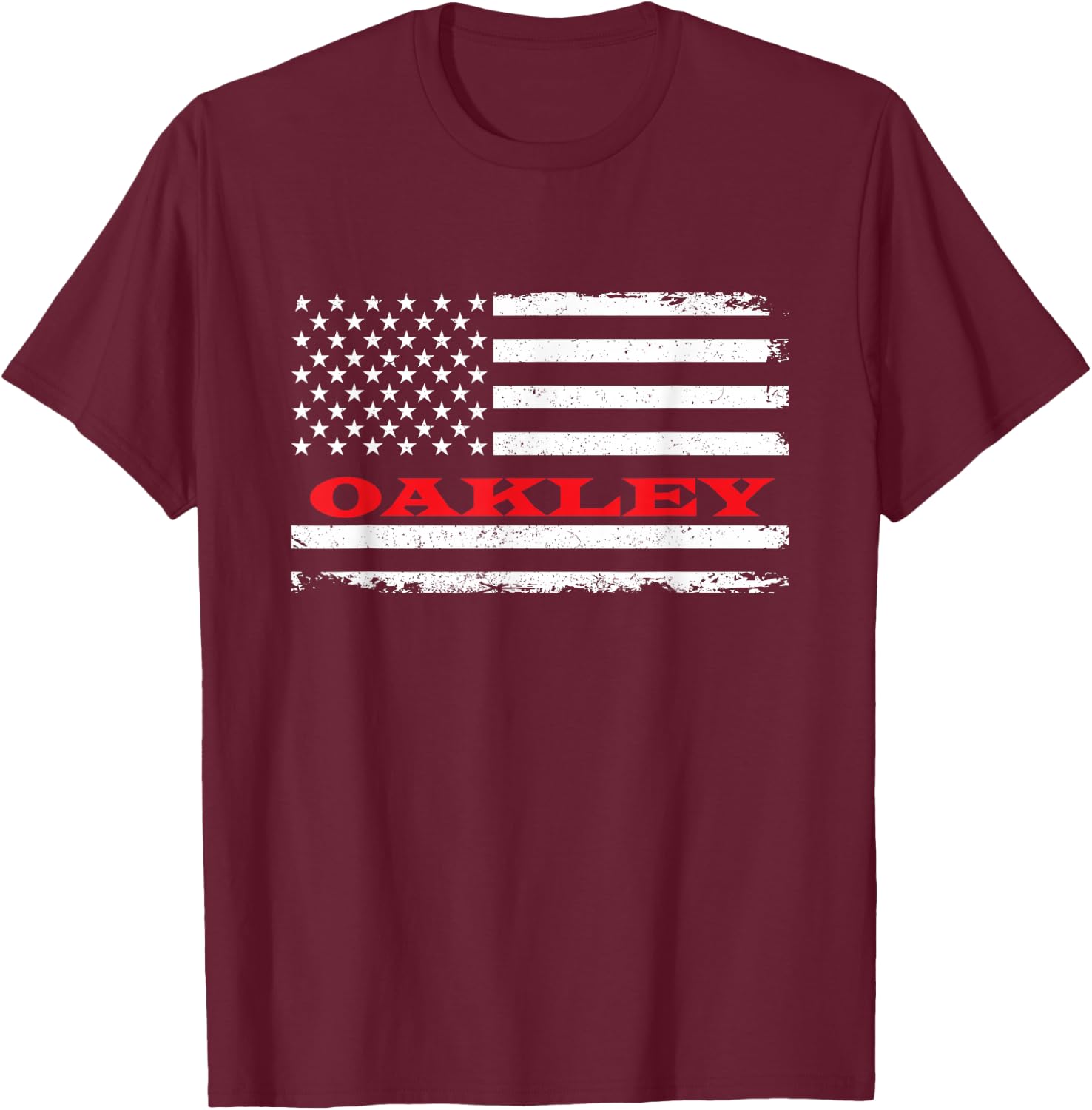 California Flag Oakley USA Patriotic Souvenir , black T-Shirt - T-Shirt | Maroon
