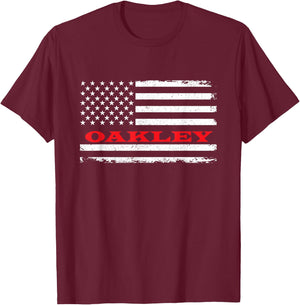 California Flag Oakley USA Patriotic Souvenir , black T-Shirt - T-Shirt | Maroon