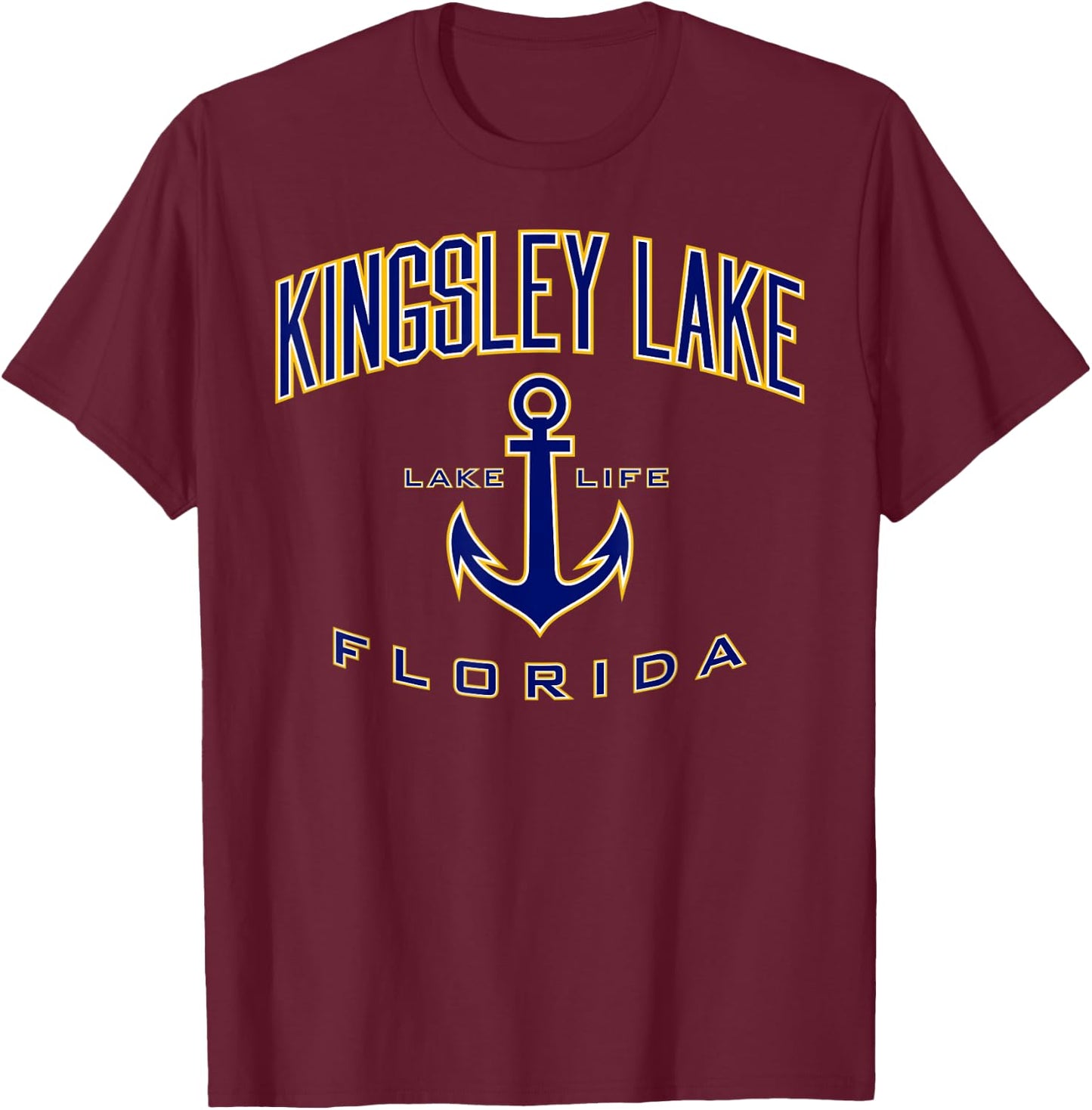 Kingsley Lake FL T-Shirt - T-Shirt | Maroon