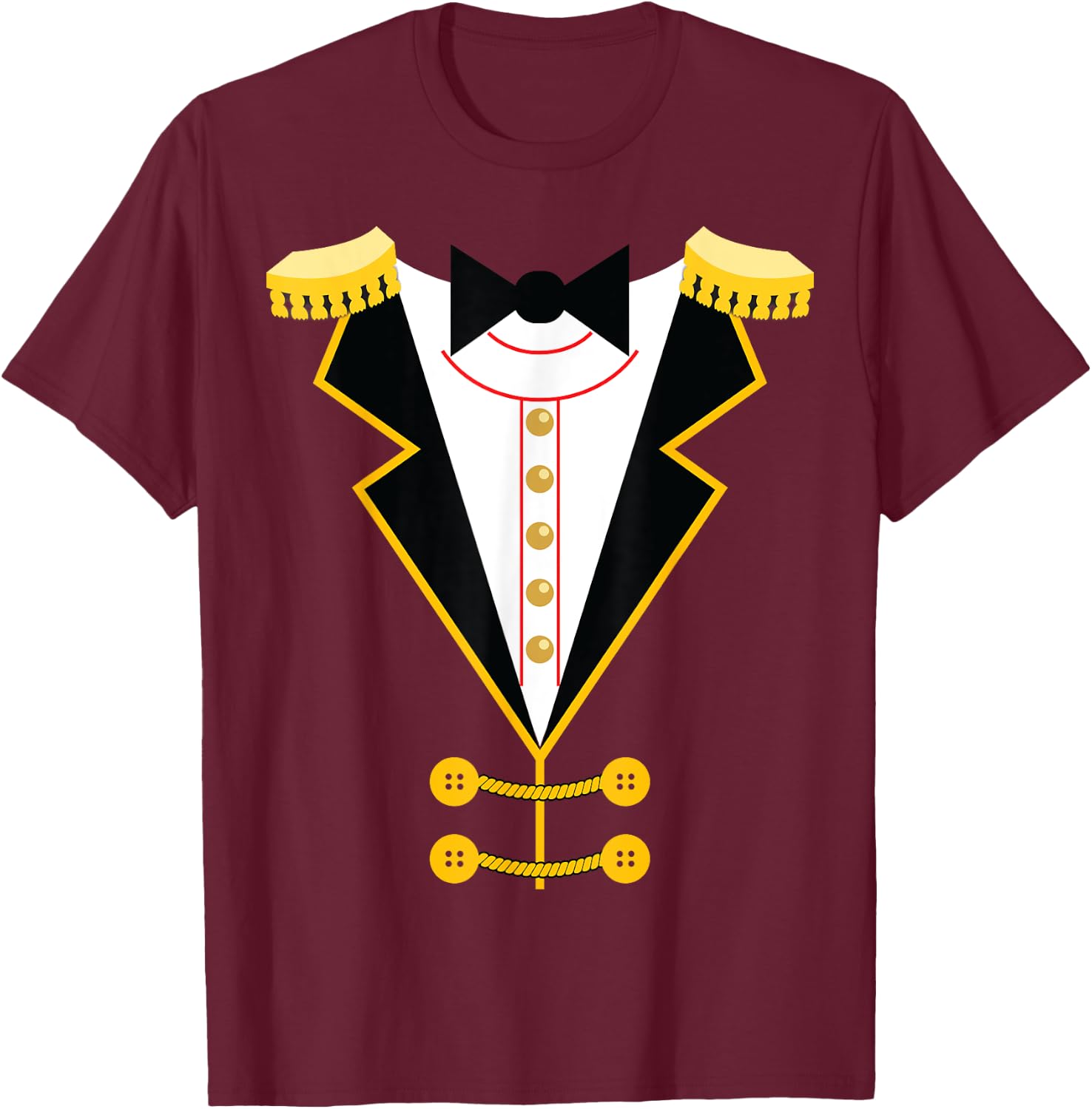Ringmaster Costume Kids Boys Girls Circus Showman Halloween T-Shirt - T-Shirt | Maroon
