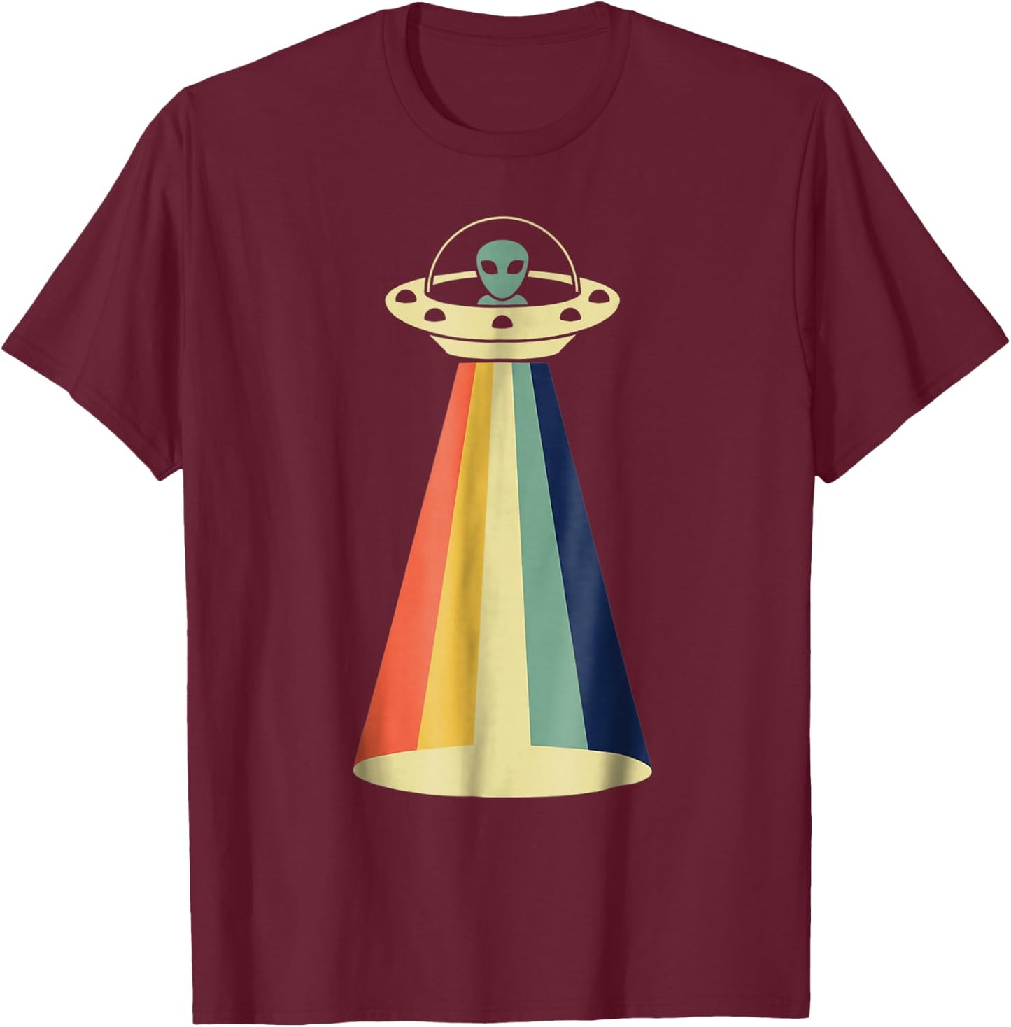 Vintage Alien Funny Vintage Retro Alien T-Shirt - T-Shirt | Maroon