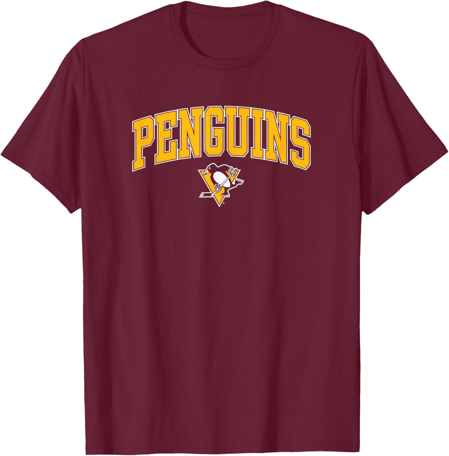 Pittsburgh Penguins Arch Over Black Officially Licensed T-Shirt - T-Shirt | Maroon