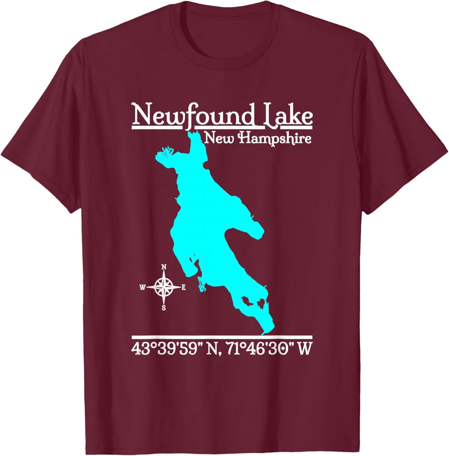 Newfound Lake - New Hampshire T-Shirt - T-Shirt | Maroon