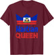 Haitian Queen Women Perfect Haiti Crown Flag Gift T-Shirt - T-Shirt | Maroon