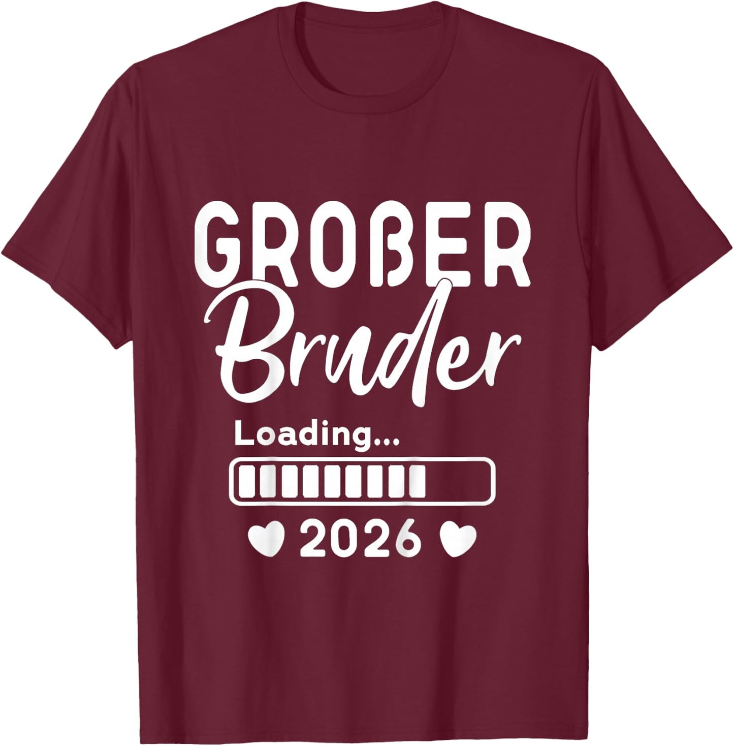Children's Big Brother Loaded 2026 Ich werde Großer Bruder 2026 , black T-Shirt - T-Shirt | Maroon