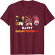 Kids Happy Hallothanksmas Gnomes For Toddler Youth Halloween T-Shirt - T-Shirt | Maroon