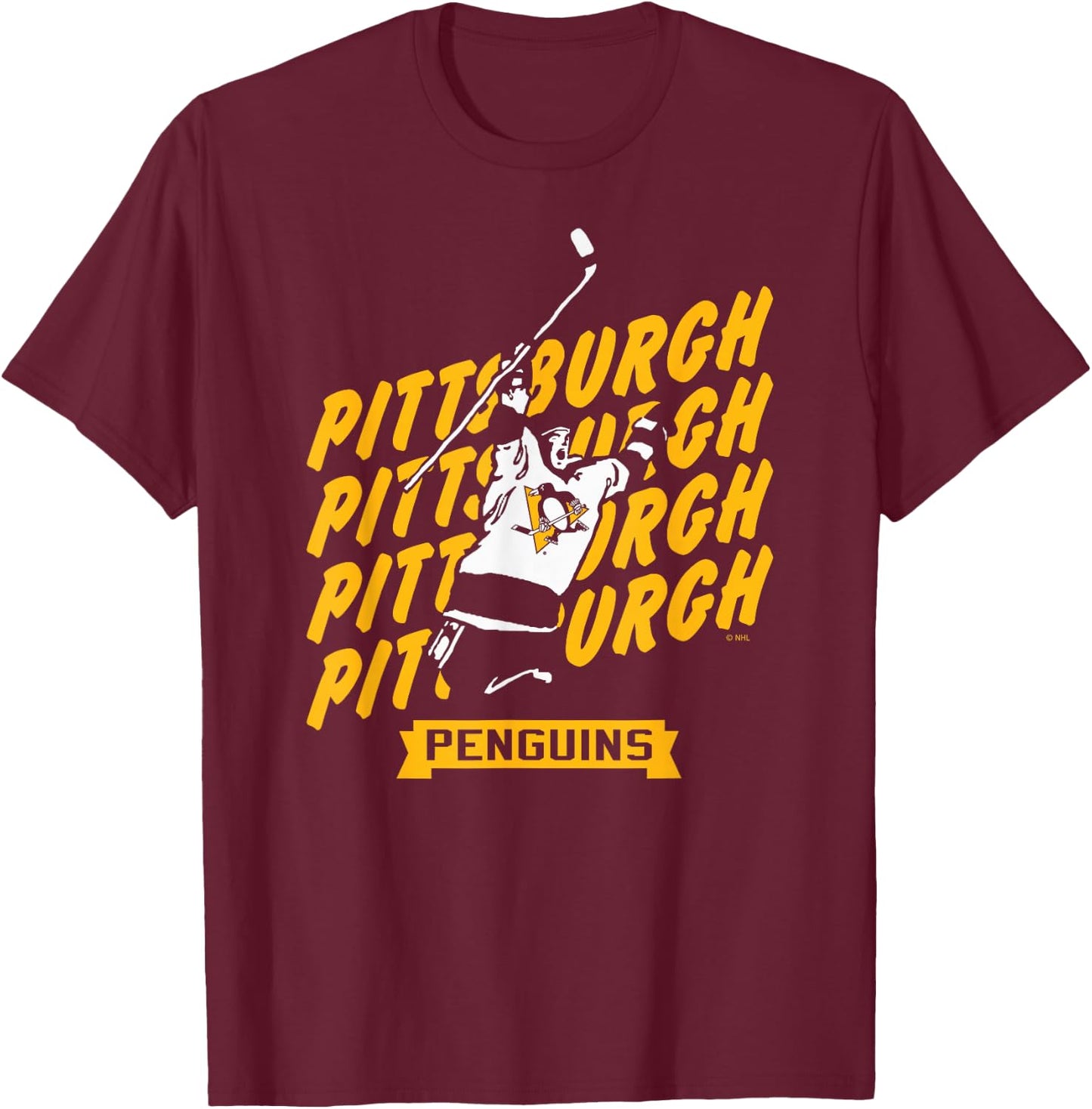 Pittsburgh Penguins Graffiti Black Officially Licensed T-Shirt - T-Shirt | Maroon
