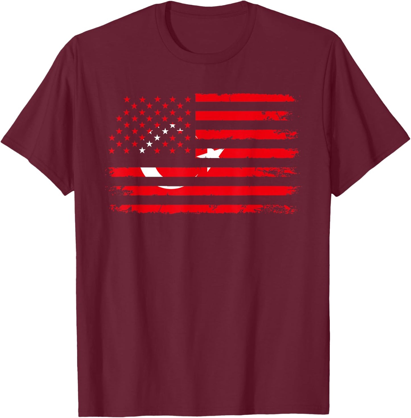 American Turkey Flag T-Shirt - T-Shirt | Maroon