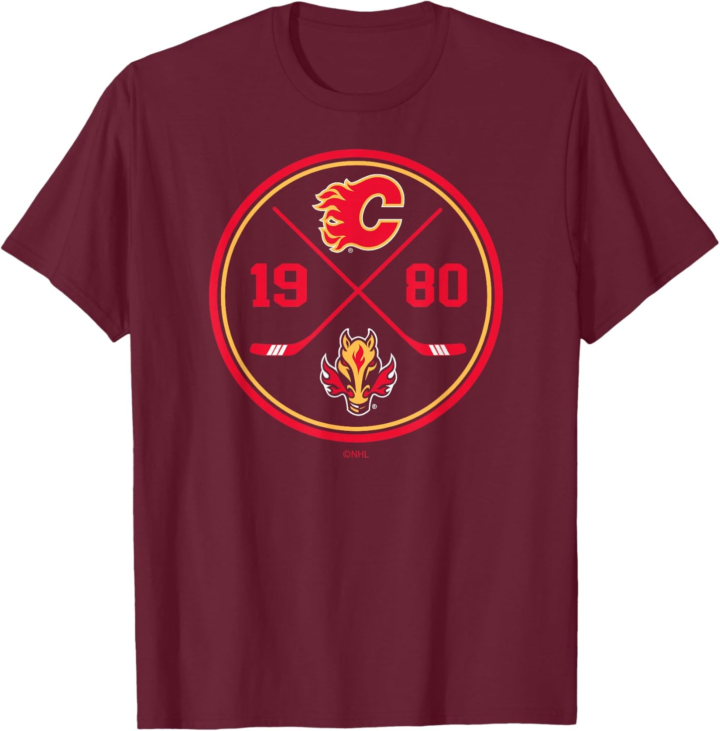 Calgary Flames Prize Black Officially Licensed T-Shirt - T-Shirt | Maroon