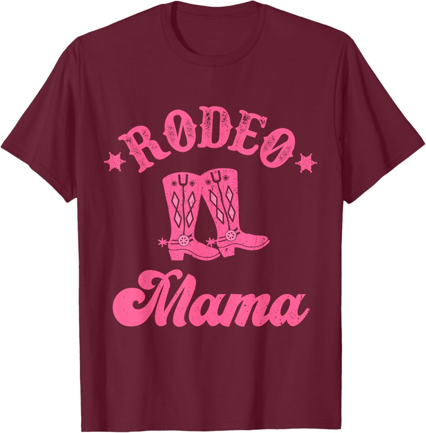 Rodeo mom mama Matching for Couples Vintage retro T-Shirt - T-Shirt | Maroon