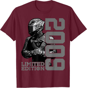 Limited Edition 2009 Biker Motorrad 17. Geburtstag T-Shirt - T-Shirt | Maroon