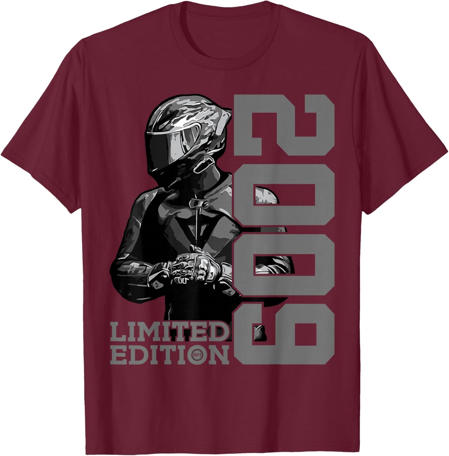 LIMITED EDITION 2009 BIKER MOTORCYCLE 16TH BIRTHDAY , black T-Shirt - T-Shirt | Maroon