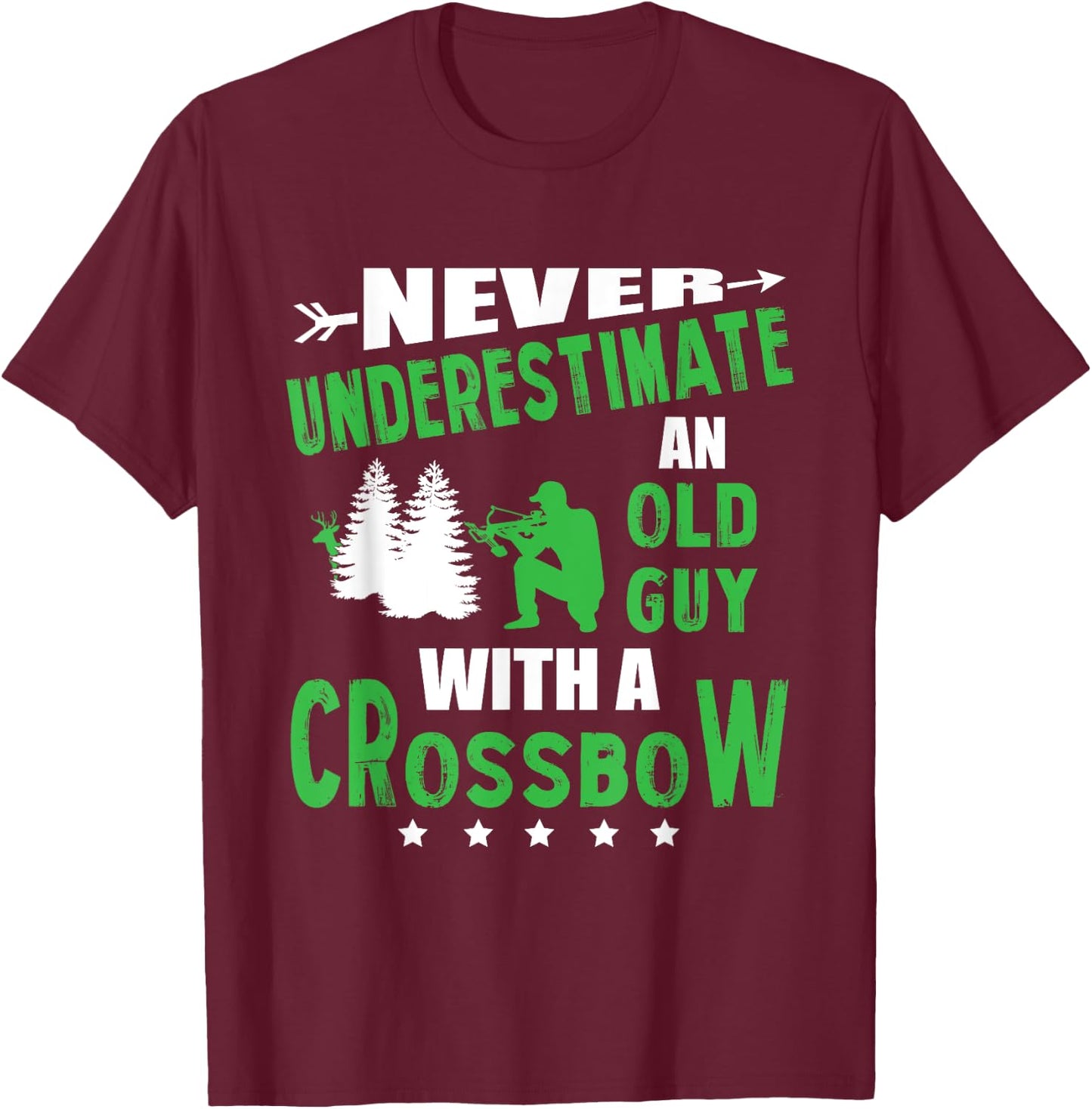 Archery Crossbow Old Guy Medieval Archery T-Shirt - T-Shirt | Maroon