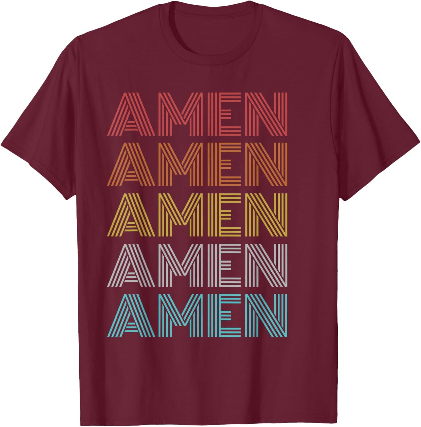 Retro Vintage Amen T-Shirt - T-Shirt | Maroon